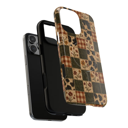 Autumn Plaid Patchwork Magnetic Case