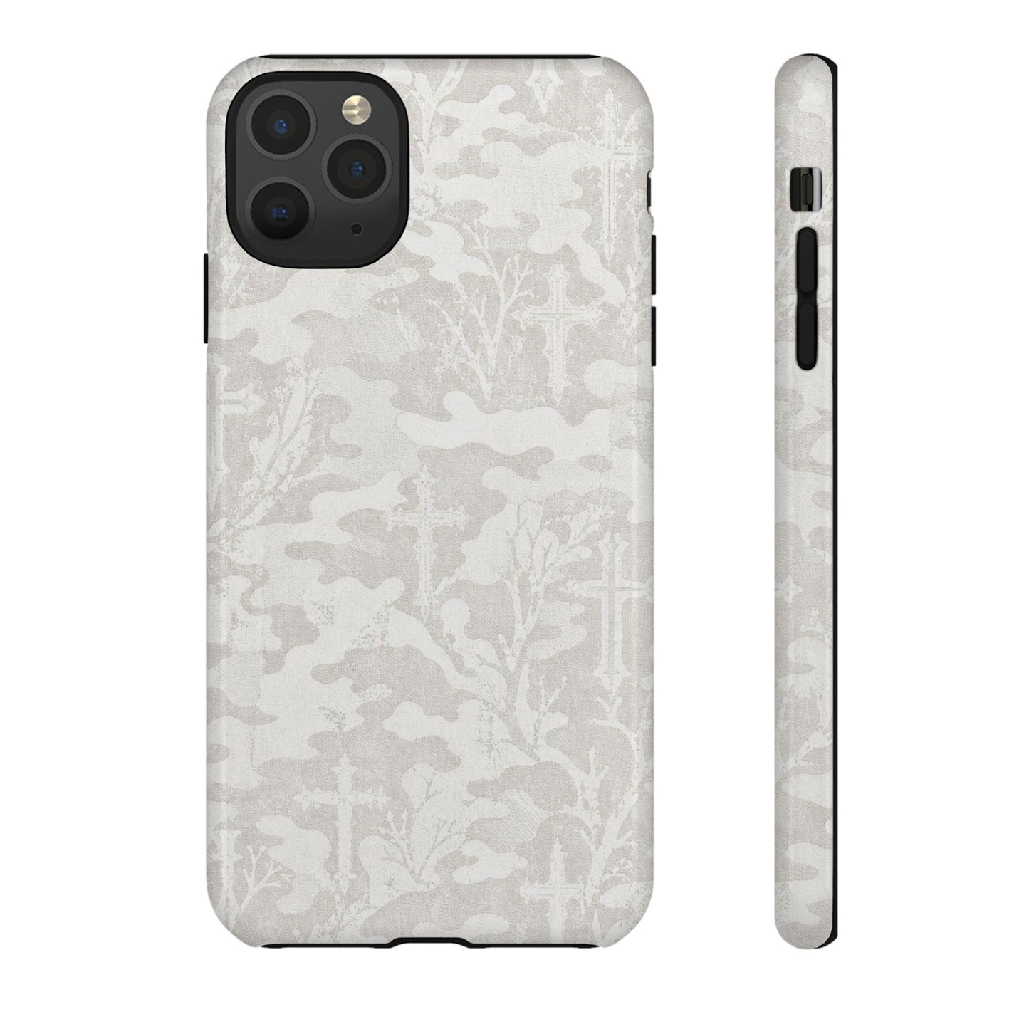 White Camo Cross Tough Case