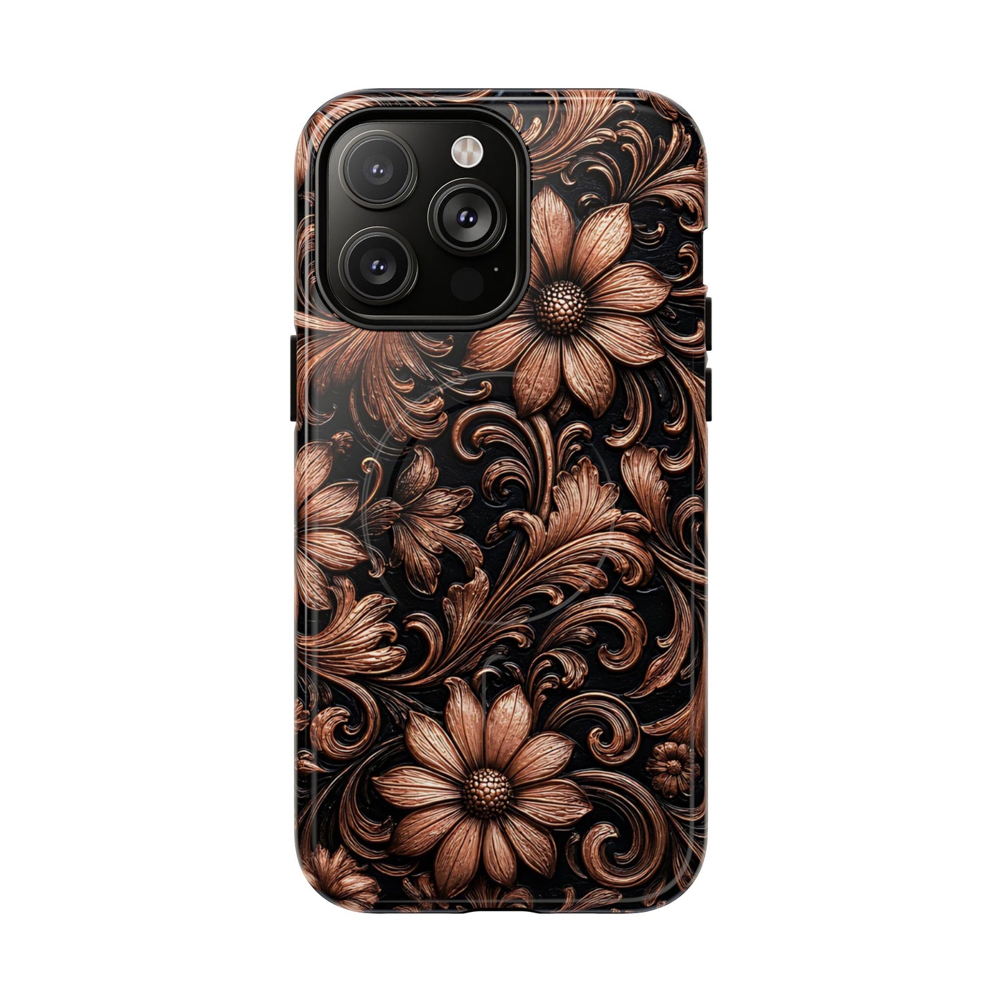Rose Gold Floral Magnetic Case