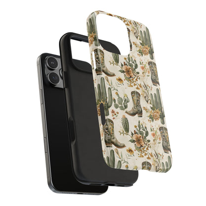 Sage Boots and Flowers Phone Case