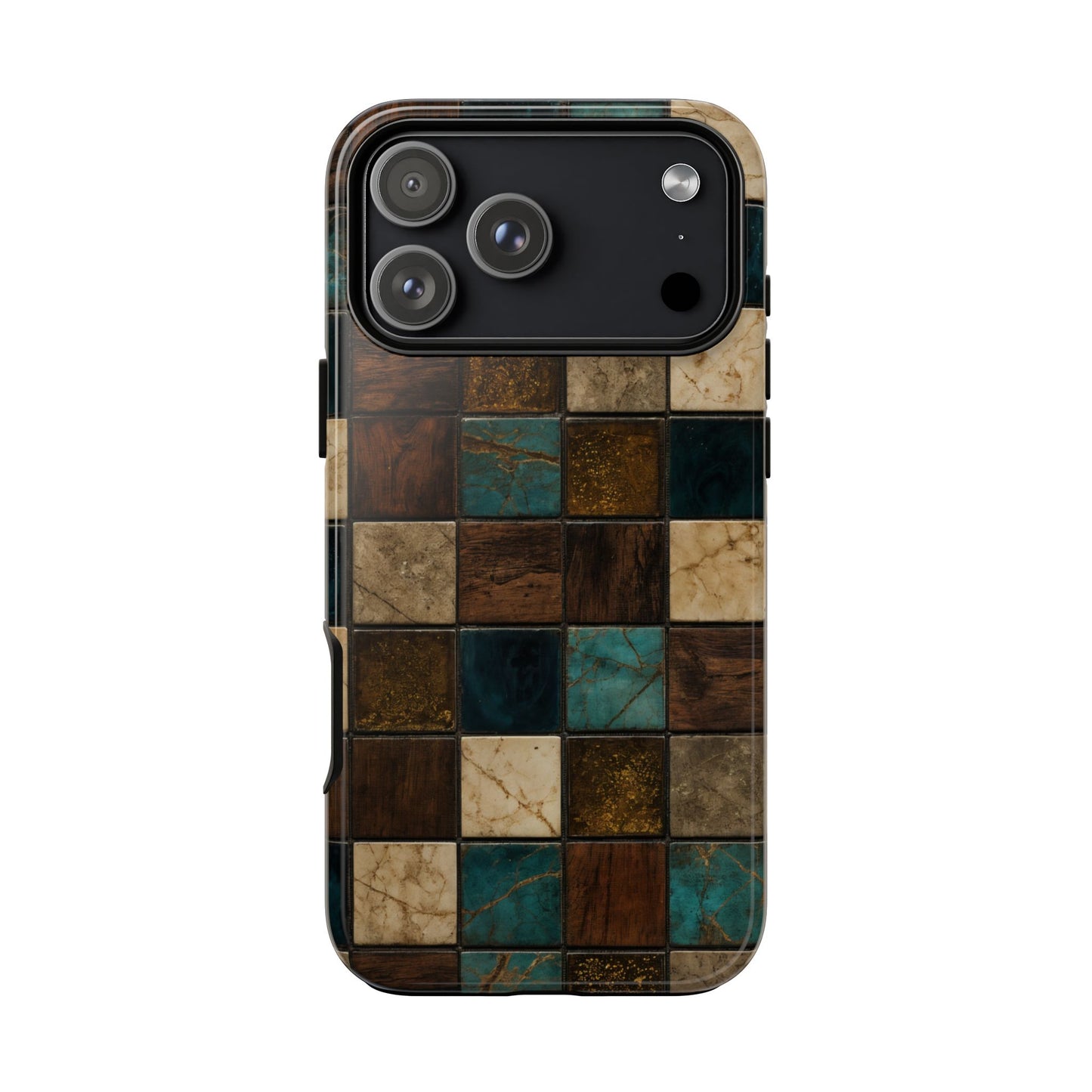 Teal Walnut Tile Tough Case