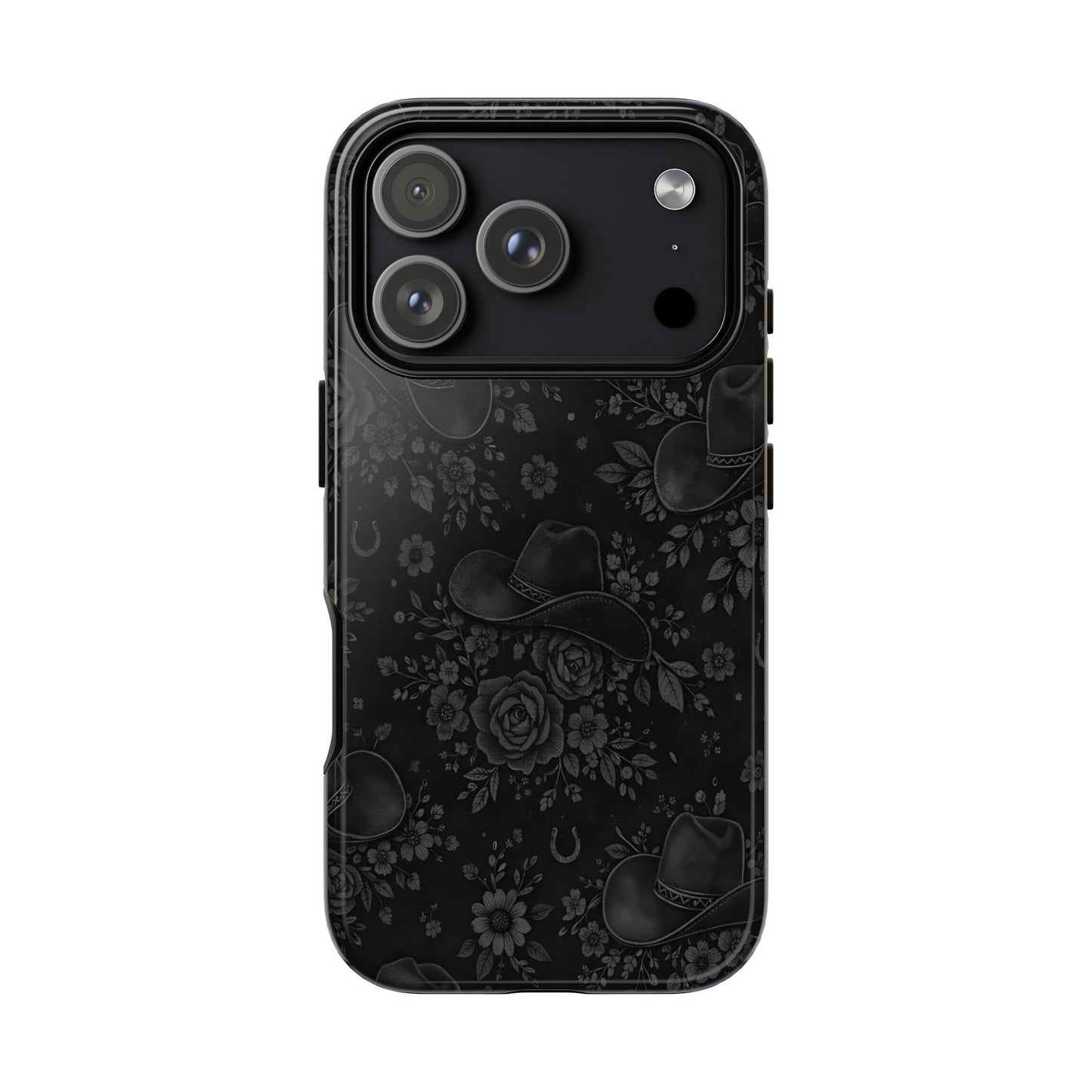 Western Noir Floral Hats Tough Case