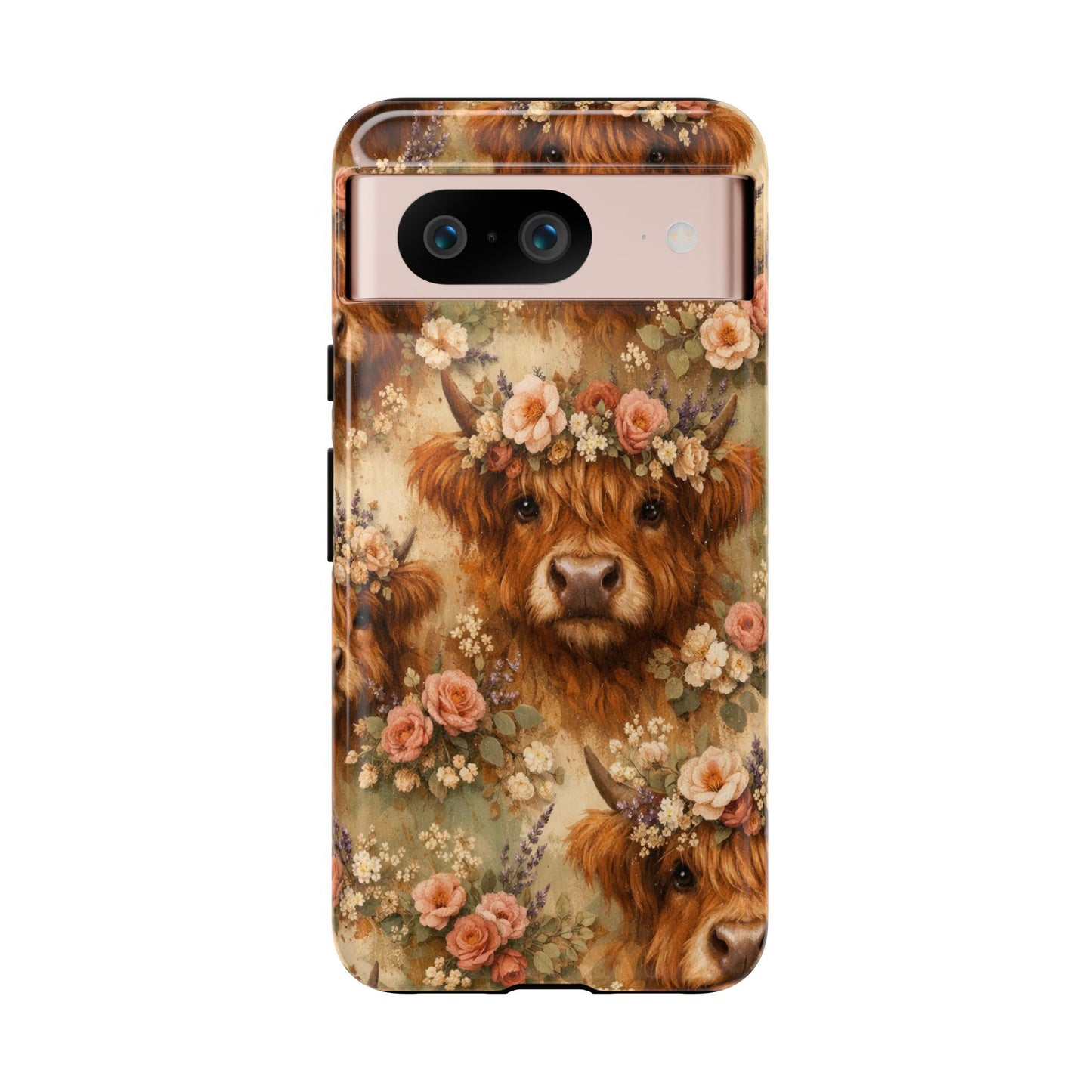 Floral Highland Cow Tough Case