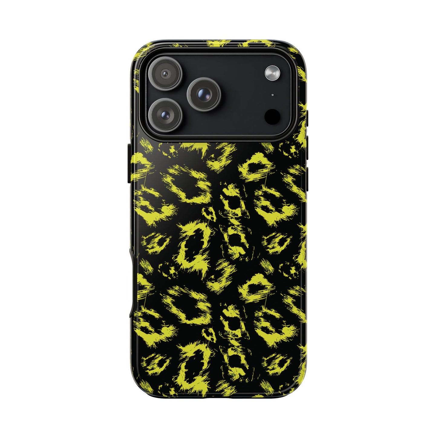 Neon Yellow Leopard Tough Phone Case