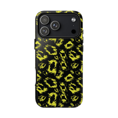 Neon Yellow Leopard Tough Phone Case