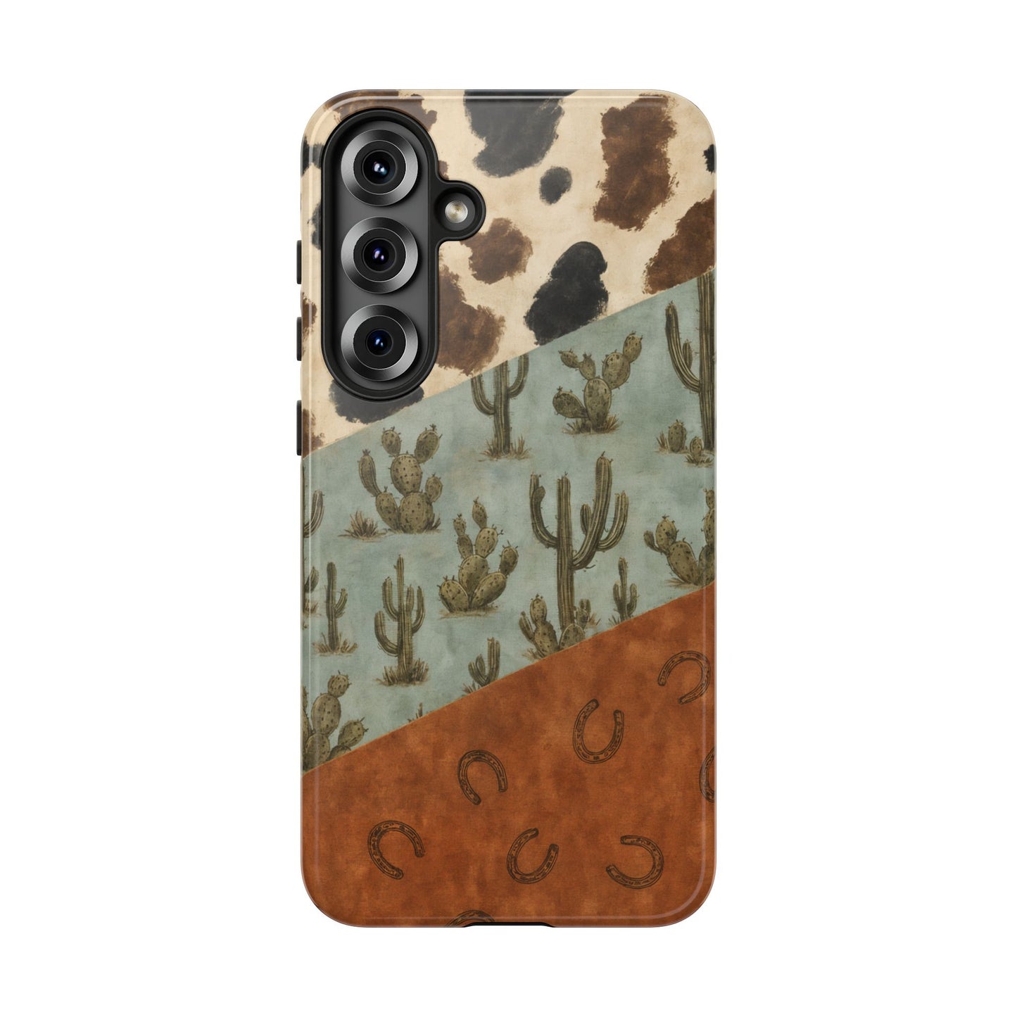 Cowhide Turquoise Cactus Tough Case