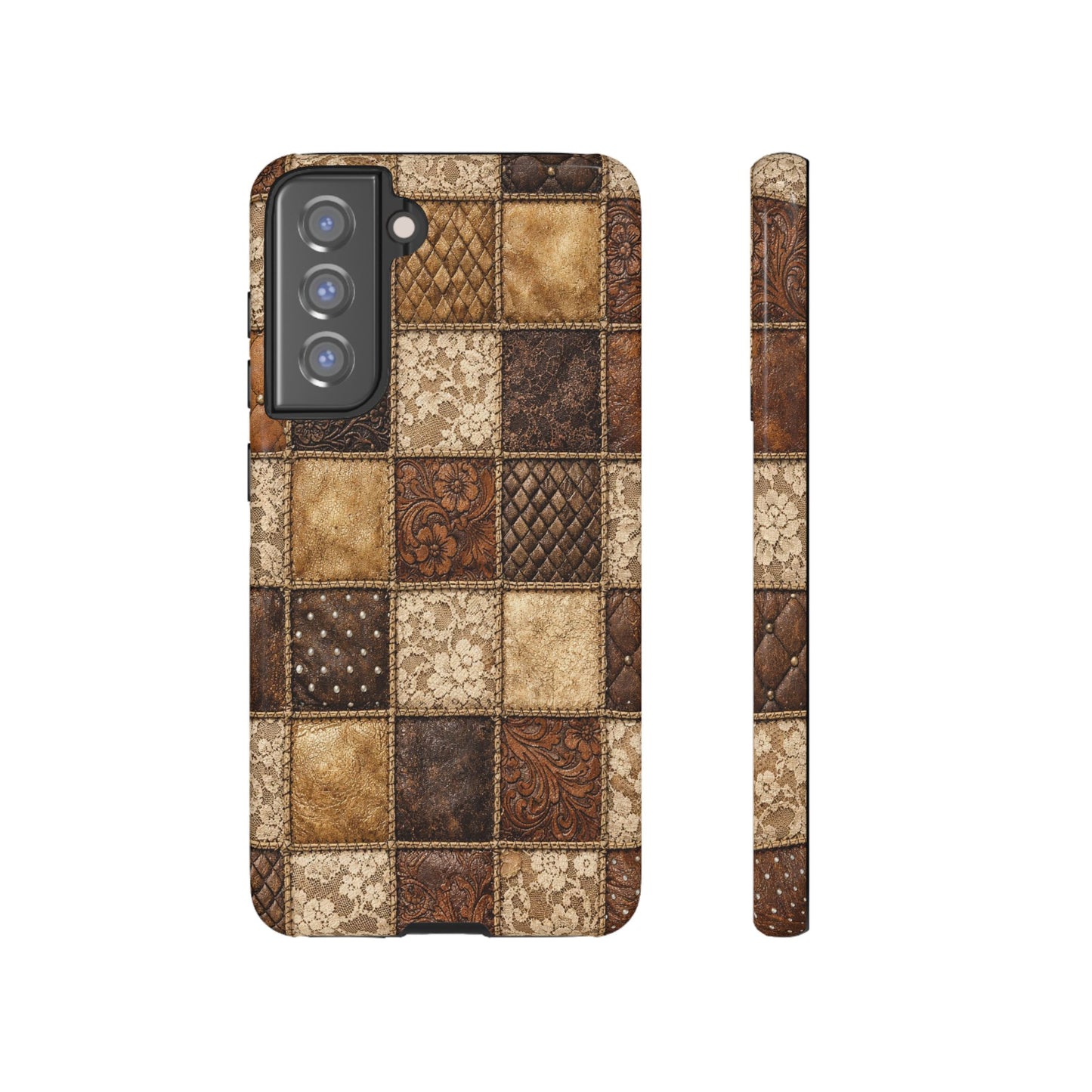 Leather Lace Patchwork Tough Case