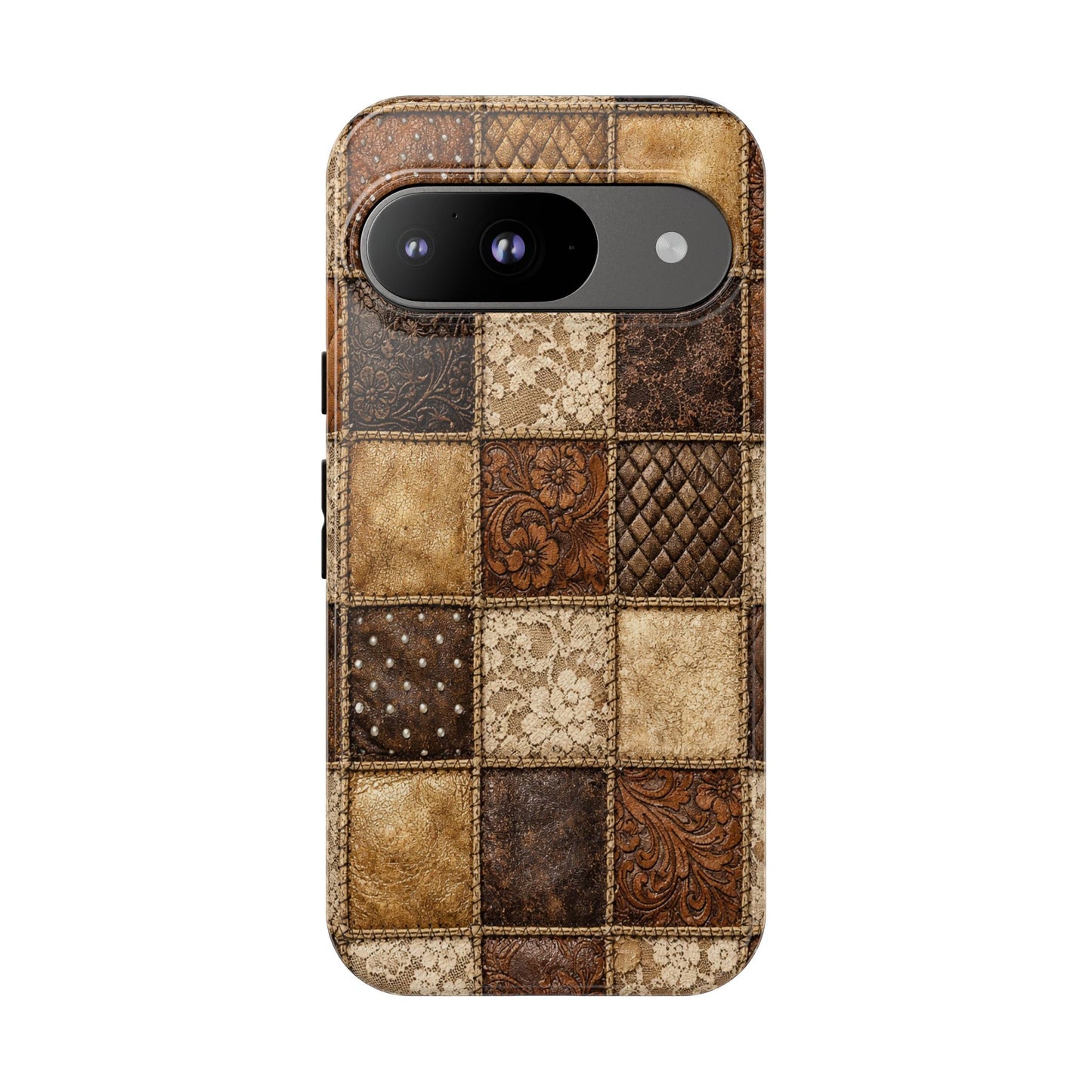 Leather Lace Patchwork Tough Case