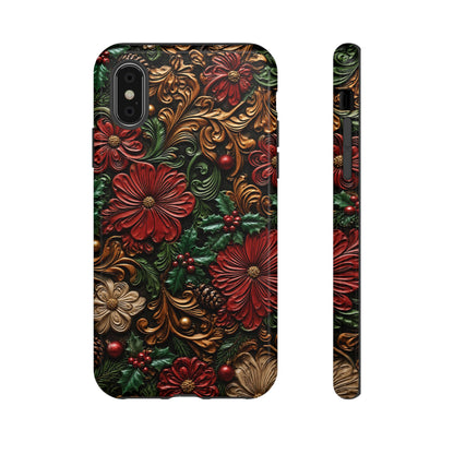 Tooled Christmas Blooms Tough Case