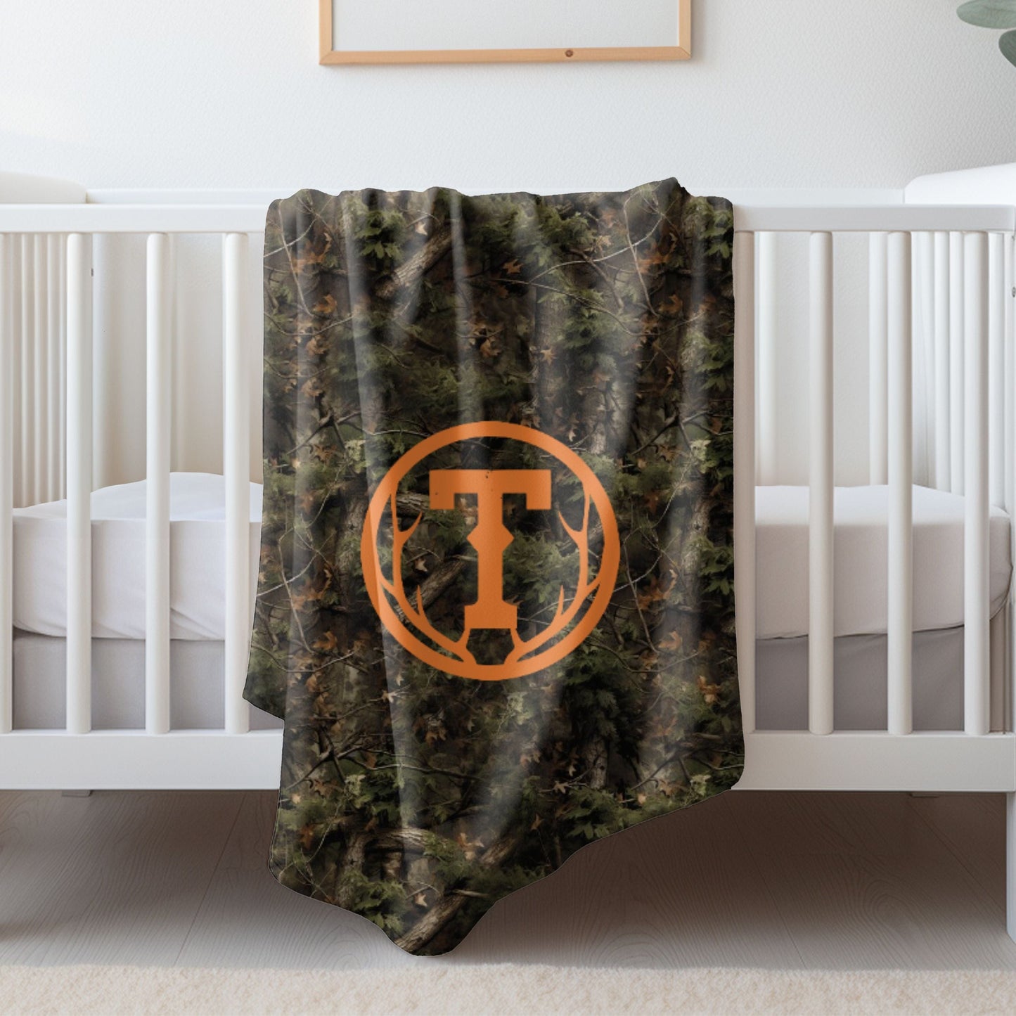 Antler Monogram Camo Blanket