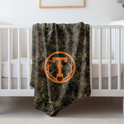 Antler Monogram Camo Blanket