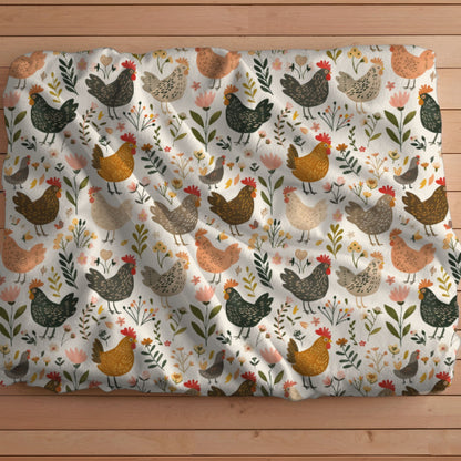 Floral Chickens Blanket