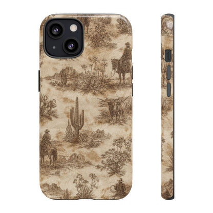 Ivory Cowhide Toile Tough Case