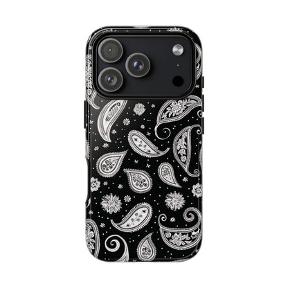 Black White Paisley Tough Phone Case