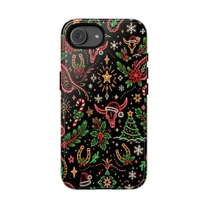 Neon Christmas Skulls Tough Case