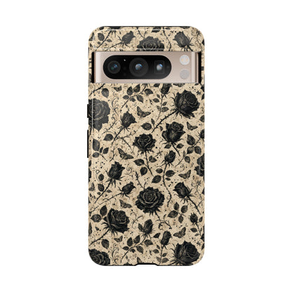 Black Rose Bone Tough Case