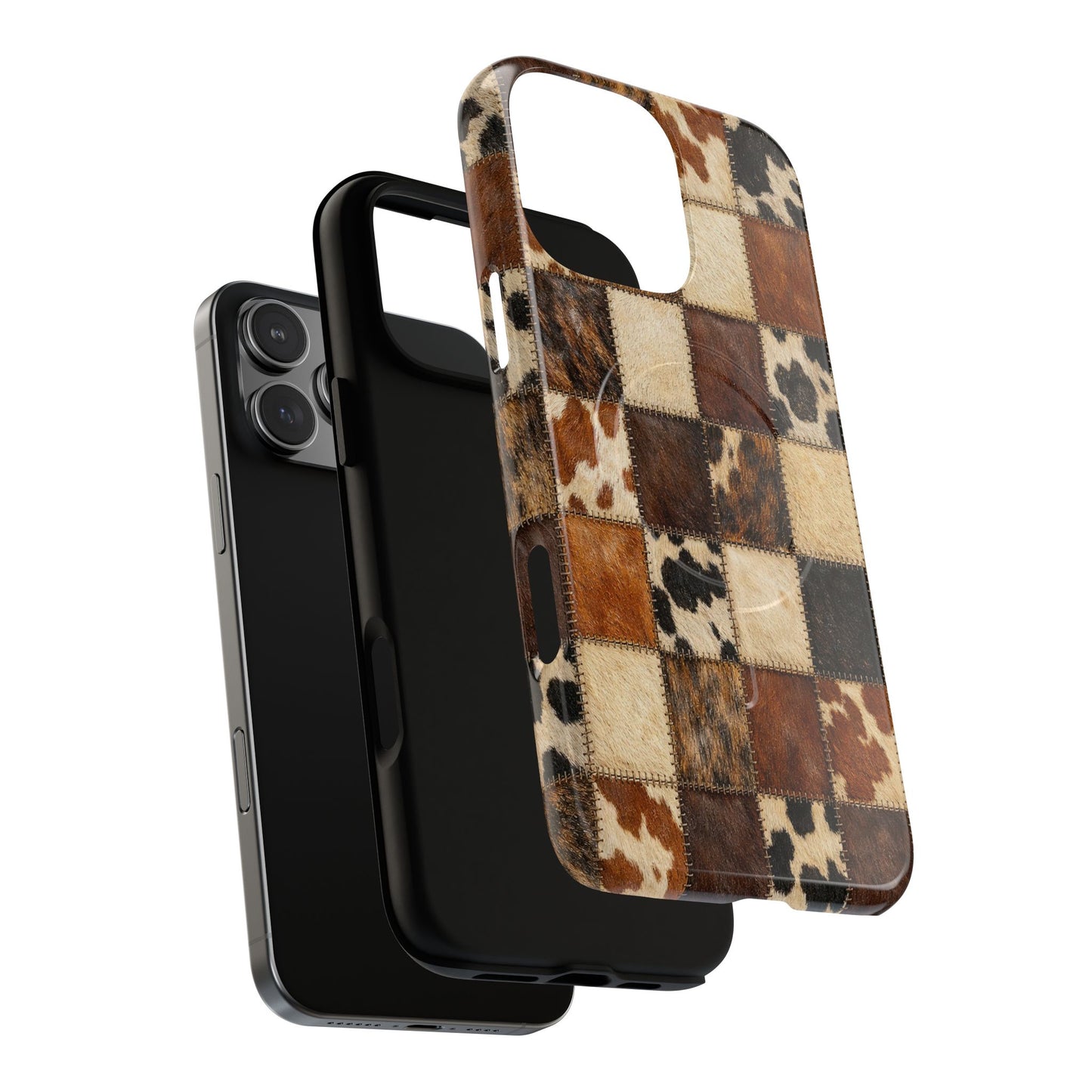 Cowhide Quilt Magnetic Case