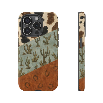 Cowhide Turquoise Cactus Tough Case