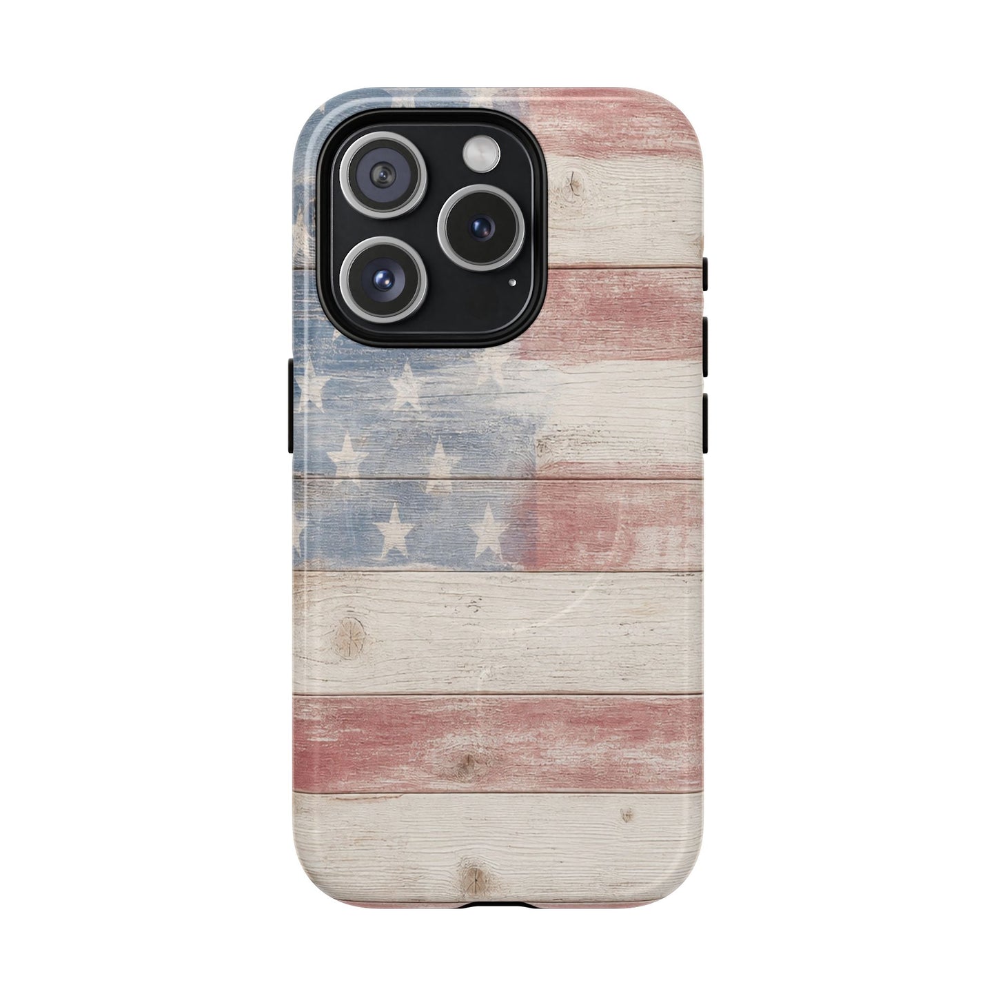 White Wood Flag Magnetic Case