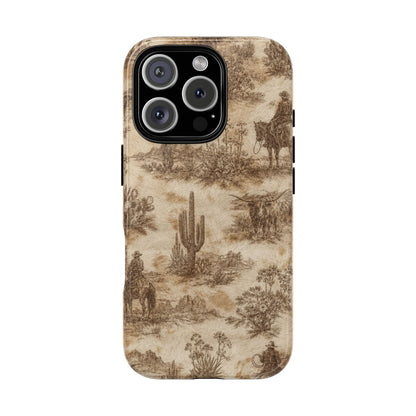 Ivory Cowhide Toile Tough Case