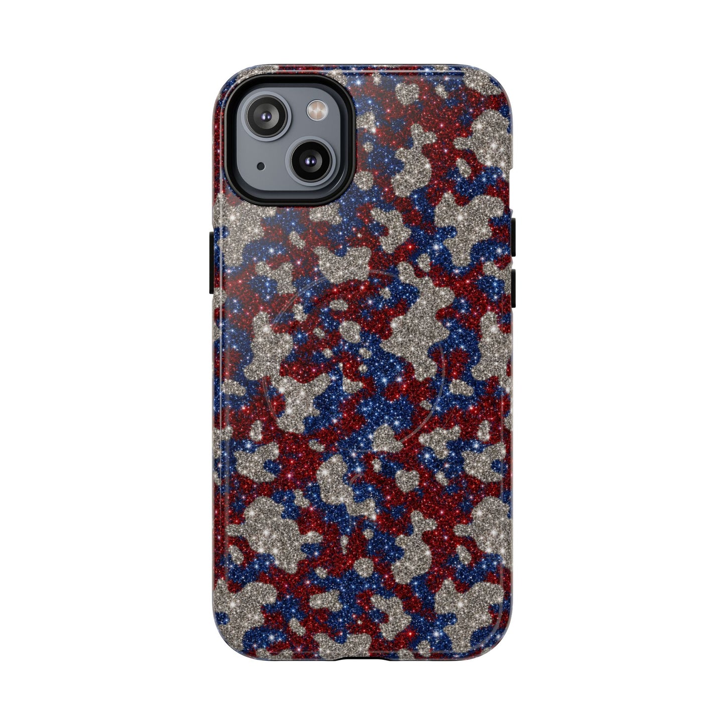 USA Cowhide Glitter Magnetic Case