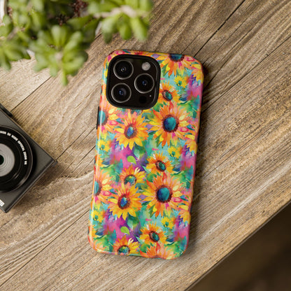 Neon Sunflowers Tough Phone Case