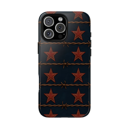 Red Stars + Barbed Wire Tough Phone Case