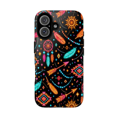 Neon Aztec Feather Tough Case