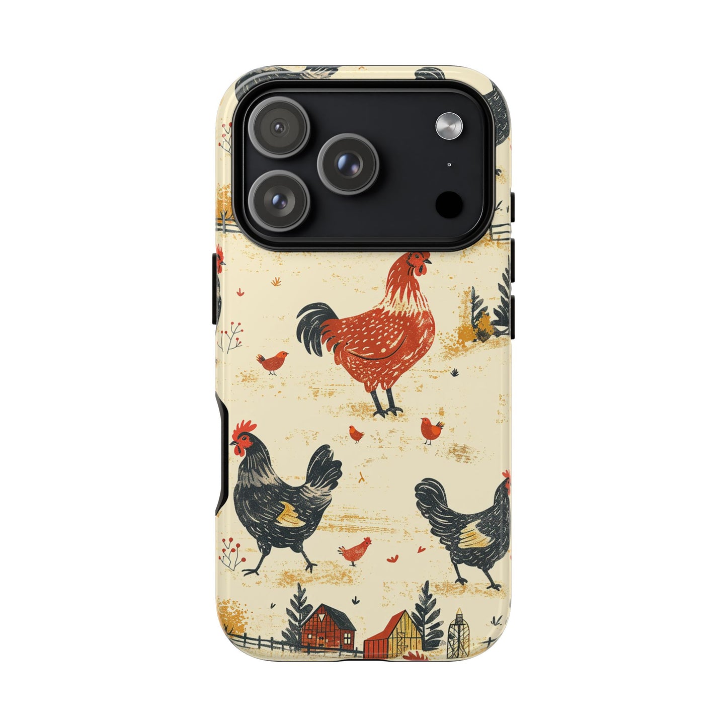 Red Black Chickens Tough Phone Case
