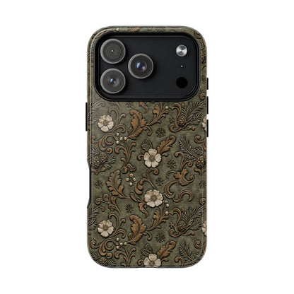 Sage Tooled Roses Magnetic Case