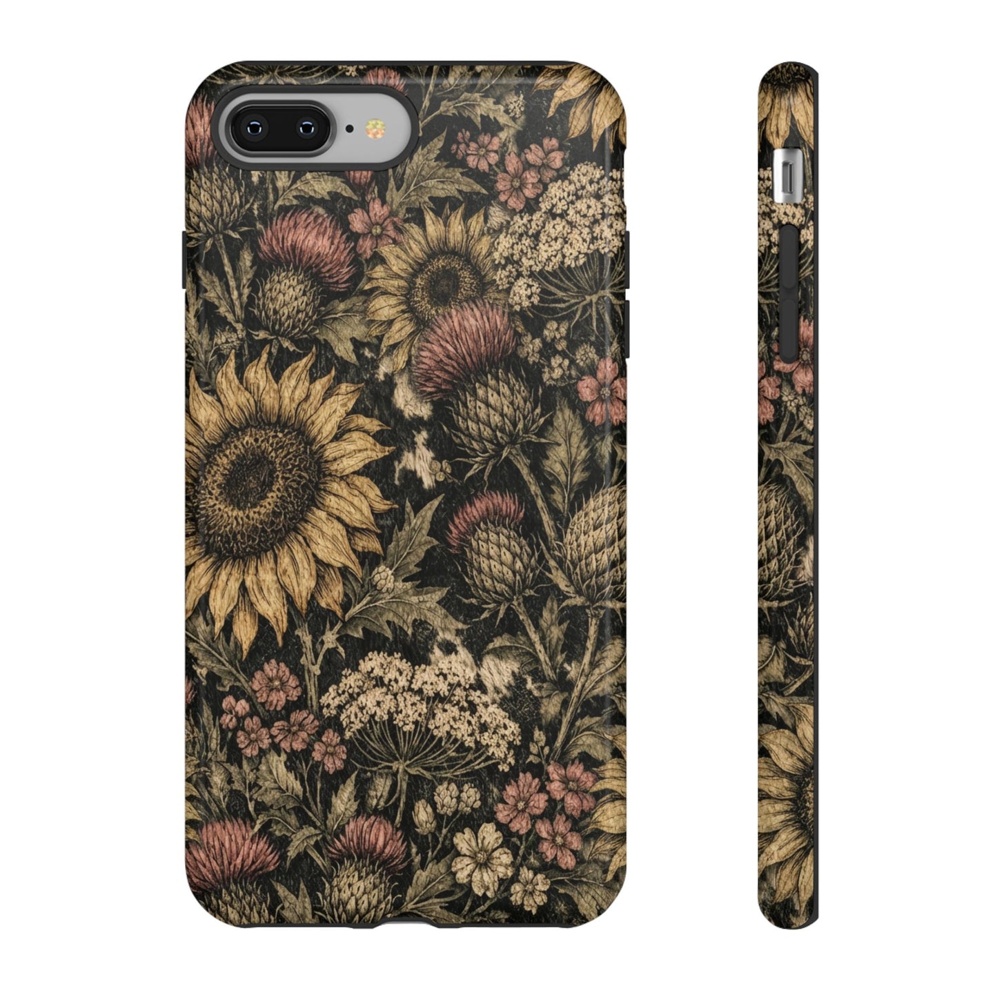 Cowhide Sunflower Thistles Tough Case