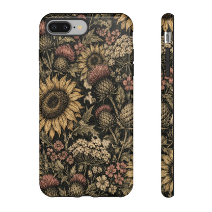 Cowhide Sunflower Thistles Tough Case