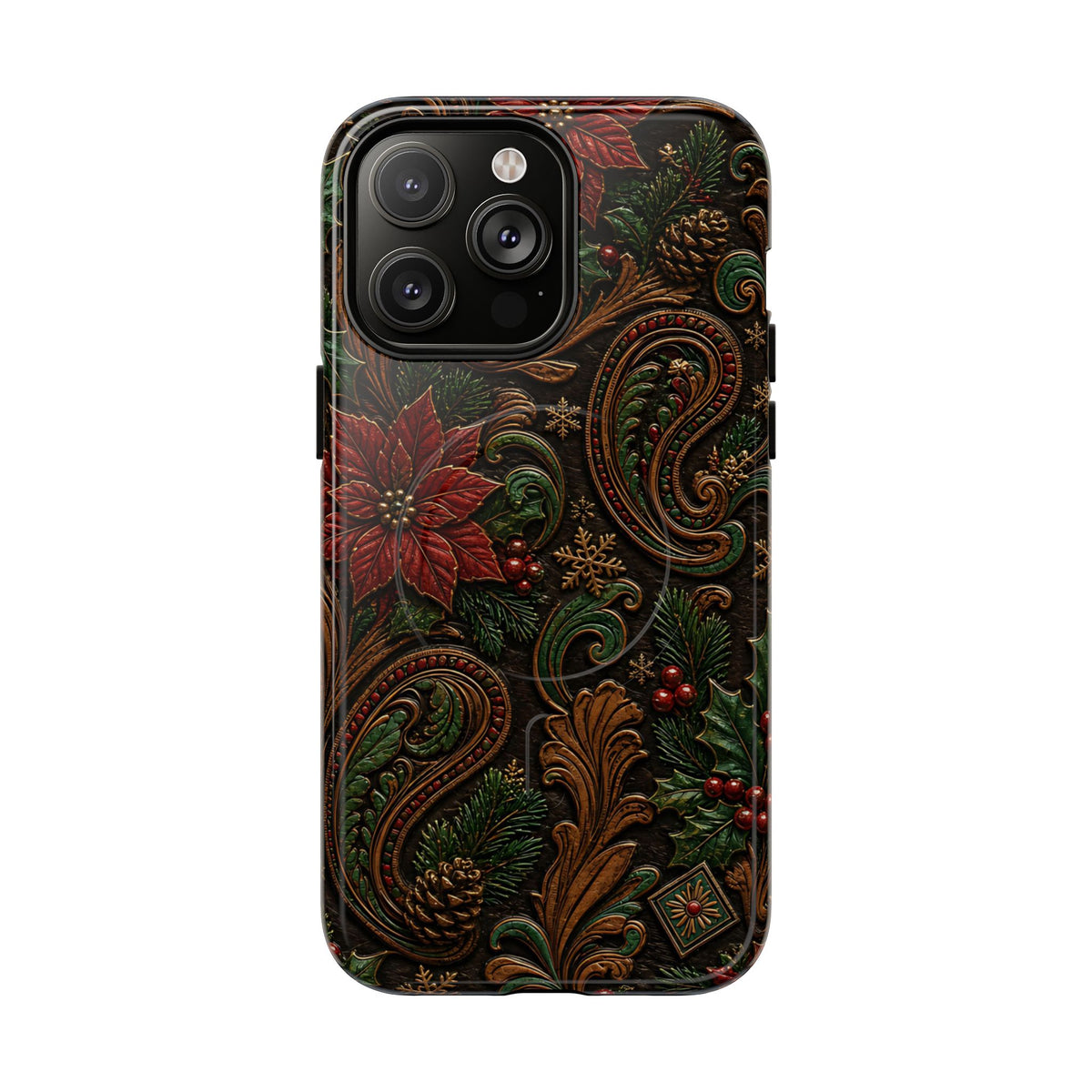 Carved Christmas Paisley Magnetic Case
