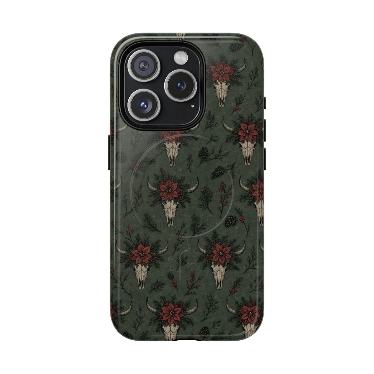 Inked Christmas Skull Magnetic Case