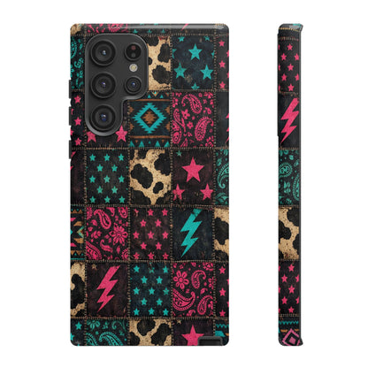 Neon Cowhide Patchwork Tough Case