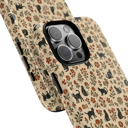 Black Cat Floral Magnetic Case