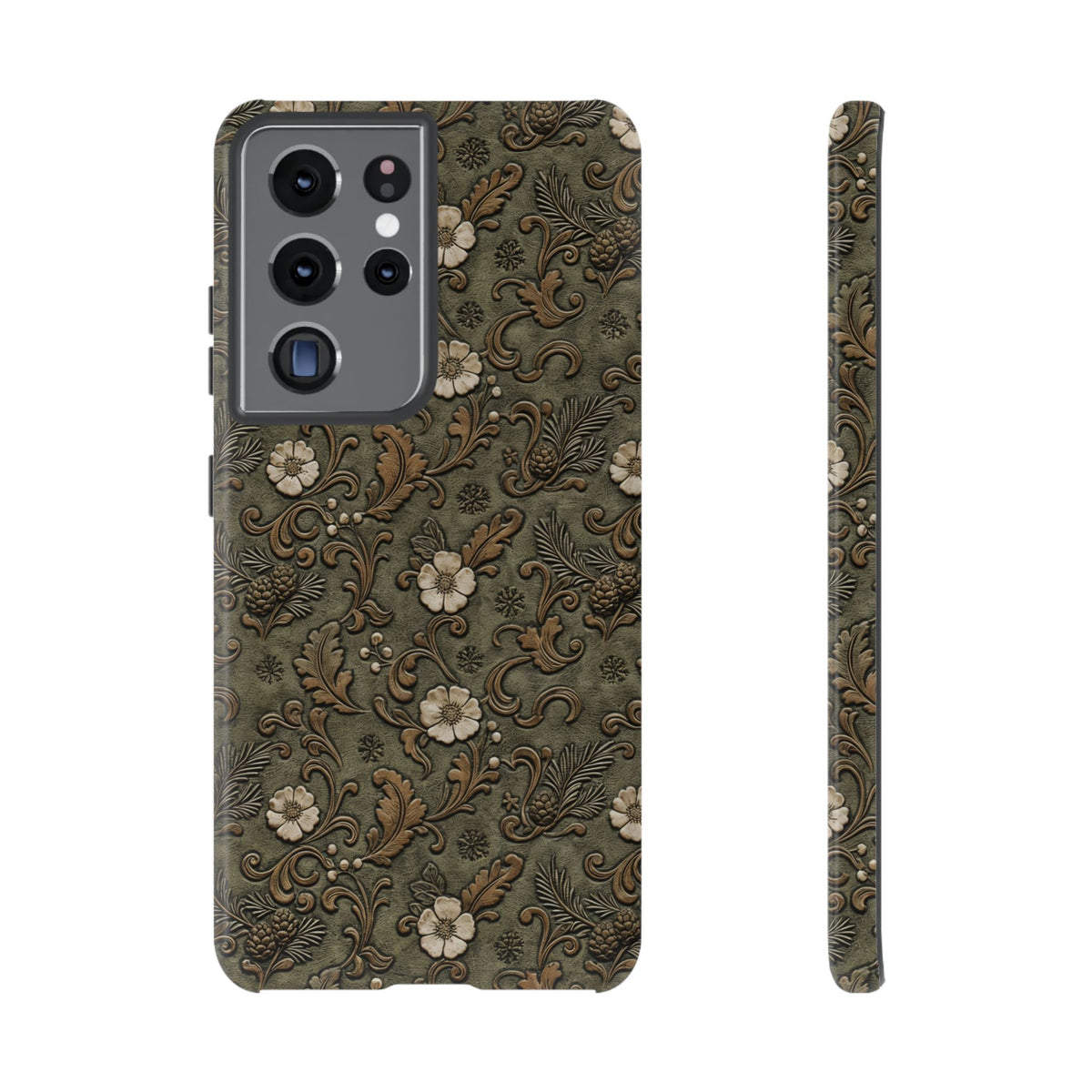 Sage Tooled Roses Tough Case