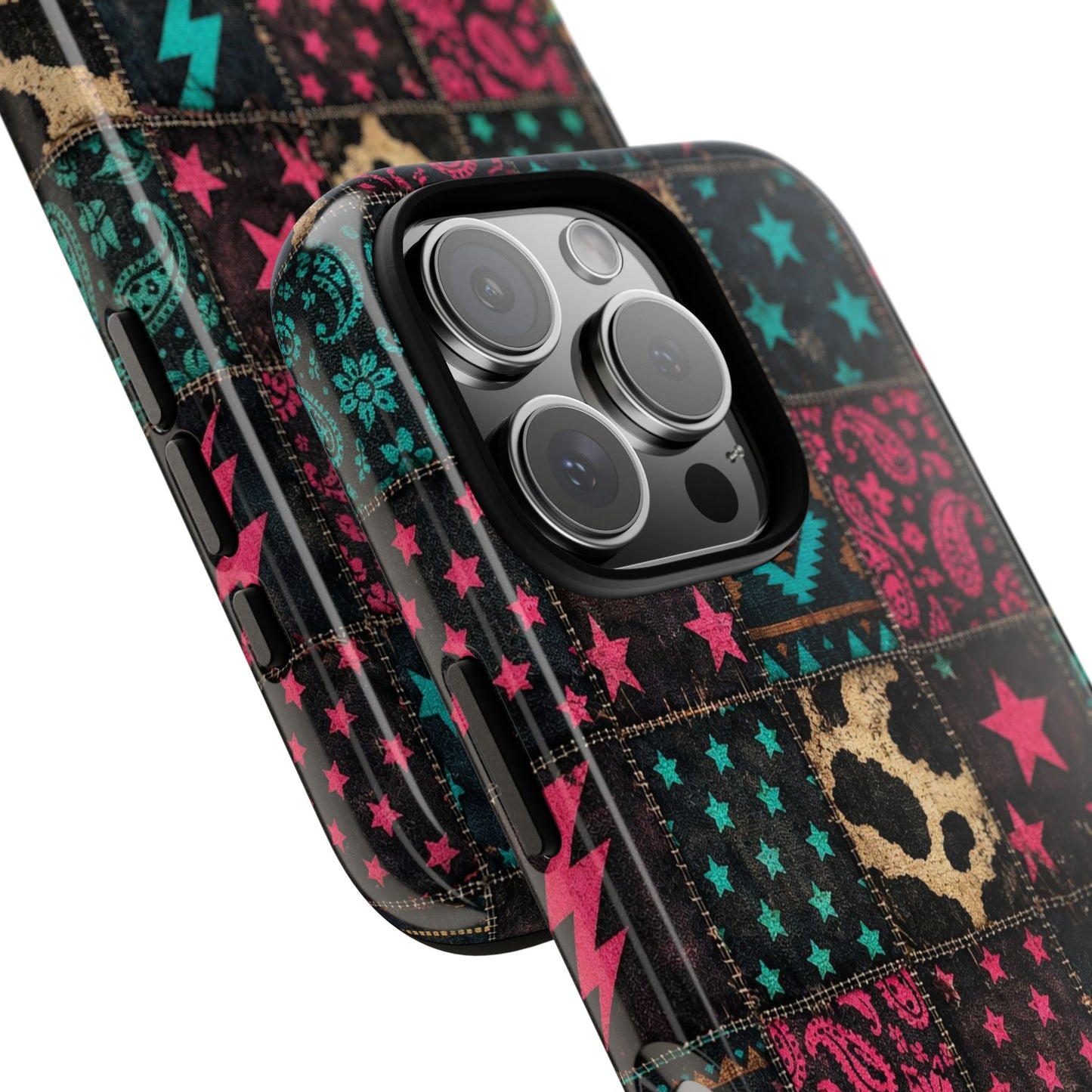 Neon Cowhide Patchwork Tough Case