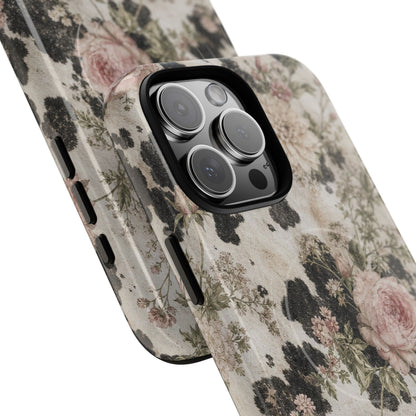 Floral Cowhide Magnetic Case