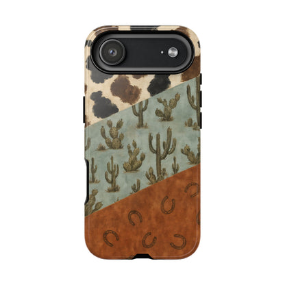 Cowhide Turquoise Cactus Tough Case