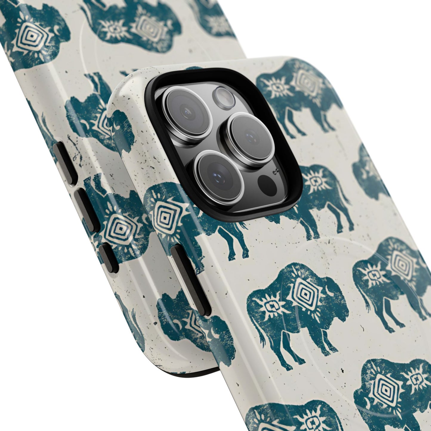 Teal Aztec Buffalo Magnetic Case