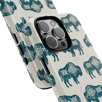 Teal Aztec Buffalo Magnetic Case
