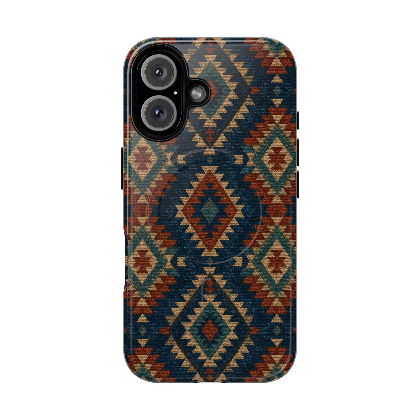 Navy Aztec Magnetic Case