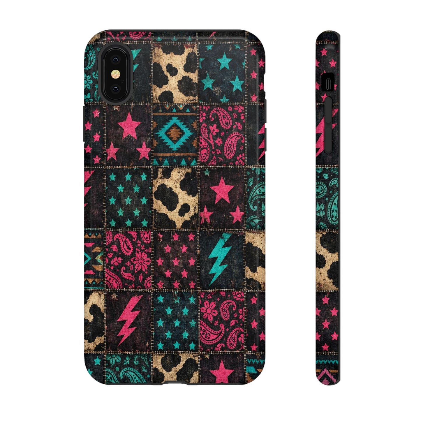Neon Cowhide Patchwork Tough Case