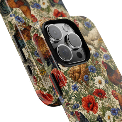 Patriotic Floral Chickens Tough Case
