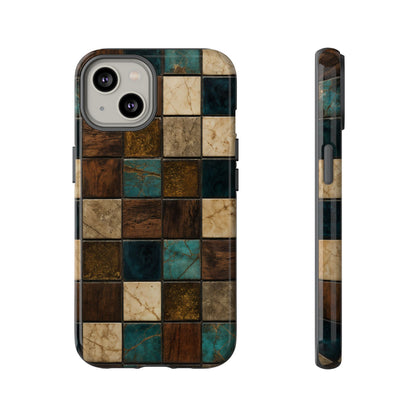 Teal Walnut Tile Tough Case