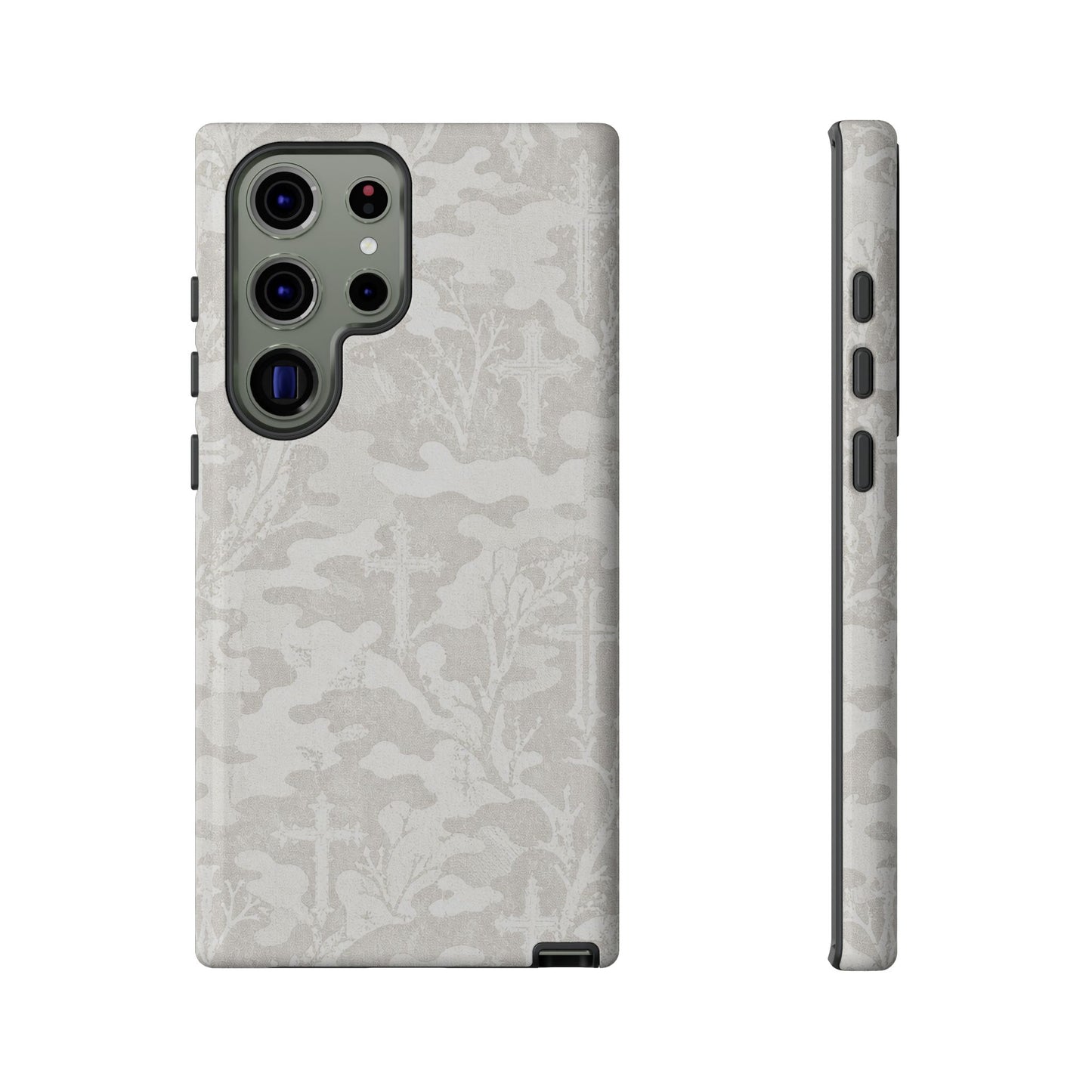 White Camo Cross Tough Case