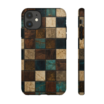 Teal Walnut Tile Tough Case