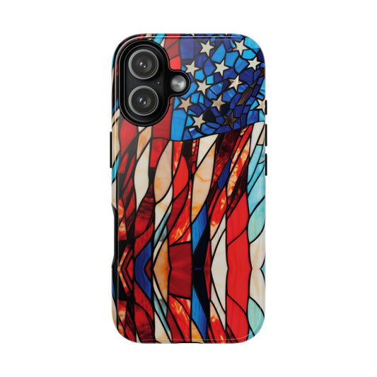 American Flag Stained Glass Patriotic Tough Phone Case