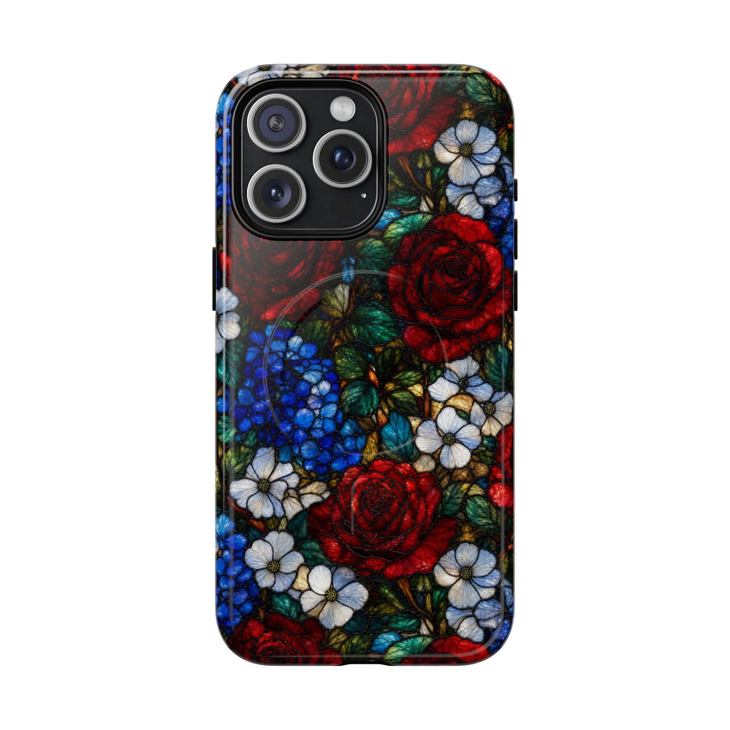 Patriotic Floral Glass Magnetic Case